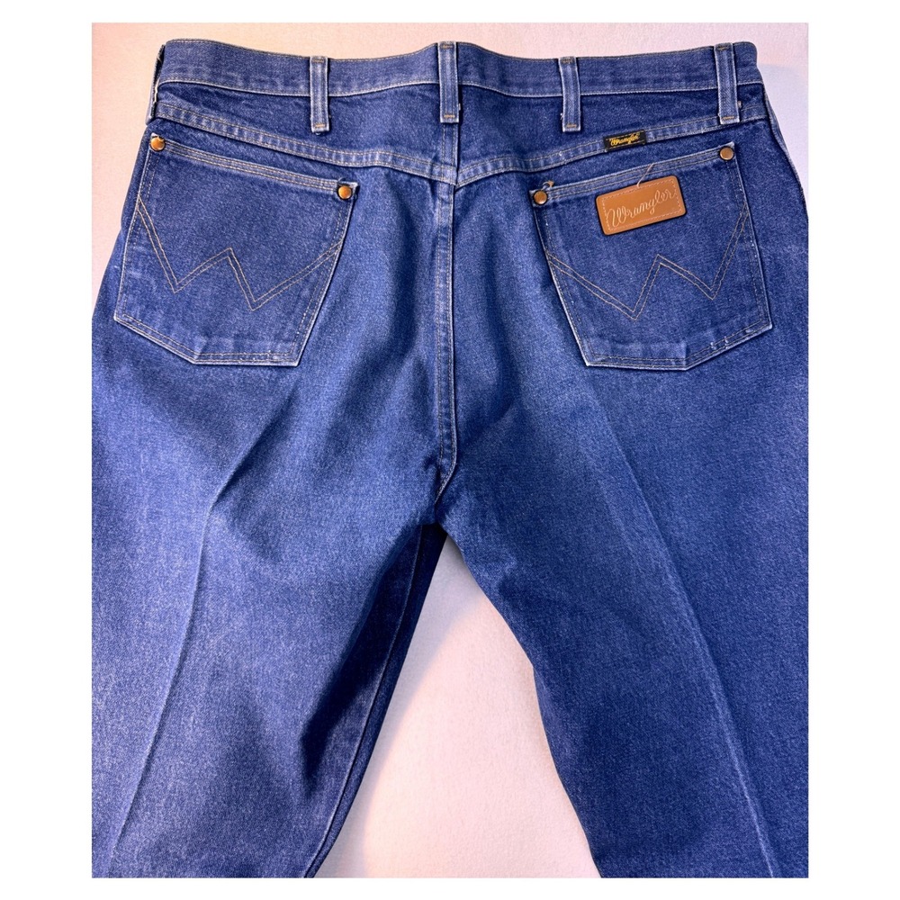 Vintage Wrangler 13MWZPW Mens 38x32 Cowboy Cut Original Fit Jeans Dark Wash USA